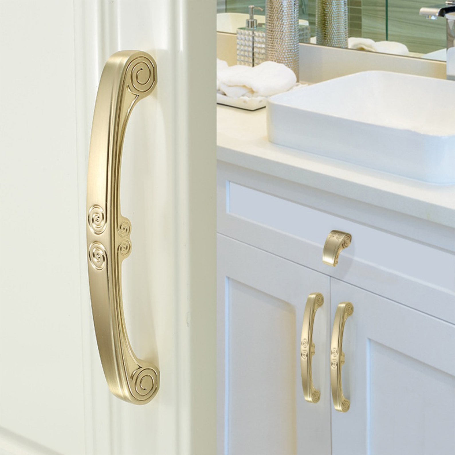 5 6.3 7.56 Long Brushed Gold Pulls Etsy