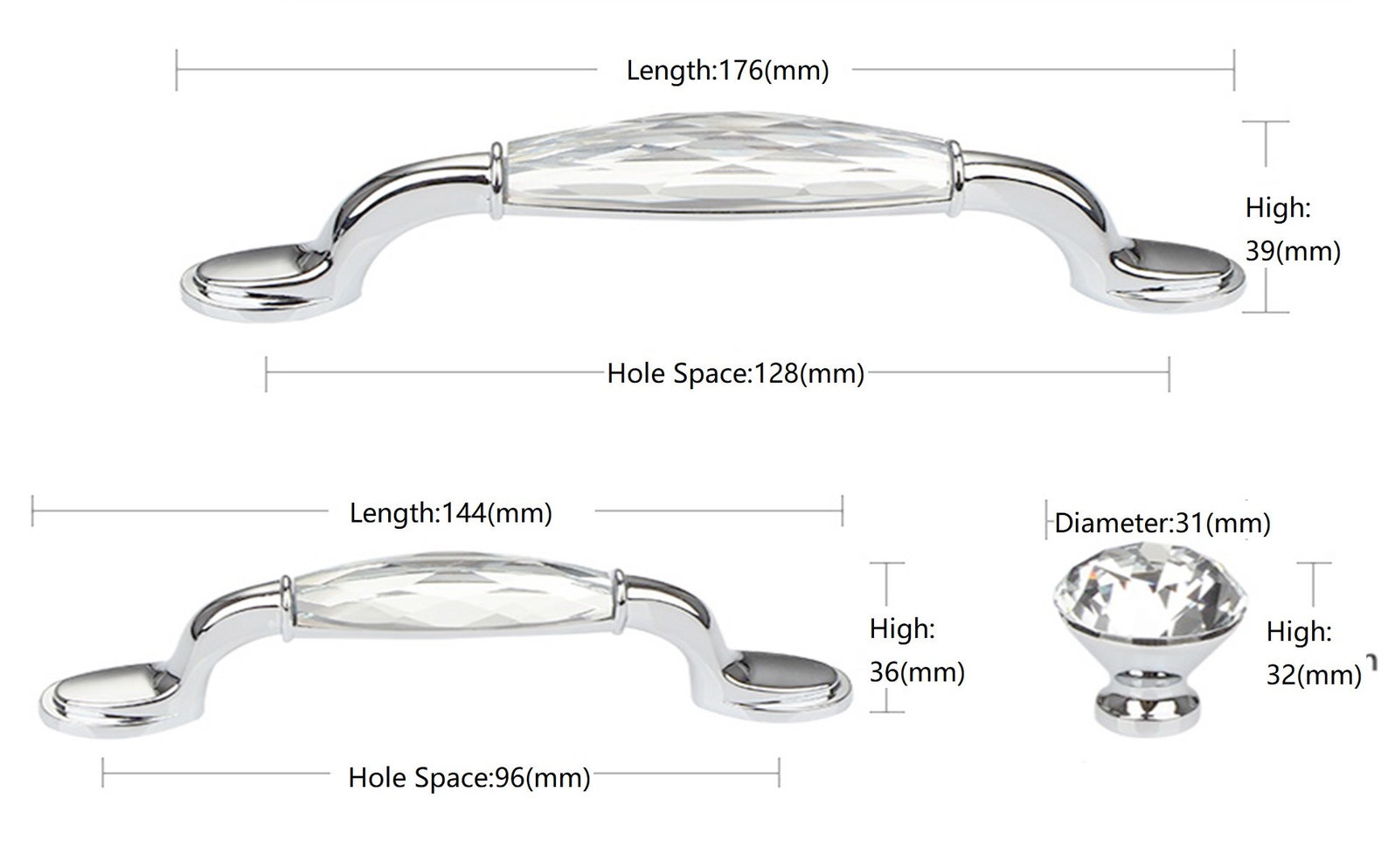 1.2 3.8 5 Light Luxury Crystal Closet Door Etsy