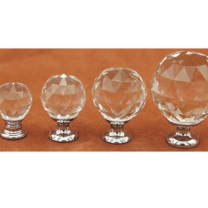 0.8 1 1.2 1.6 Clear Glass Crystal Ball Knobs Wardrobe Cabinet Door Drawer Knobs Dresser Knobs Pulls Hardware D004 image 3