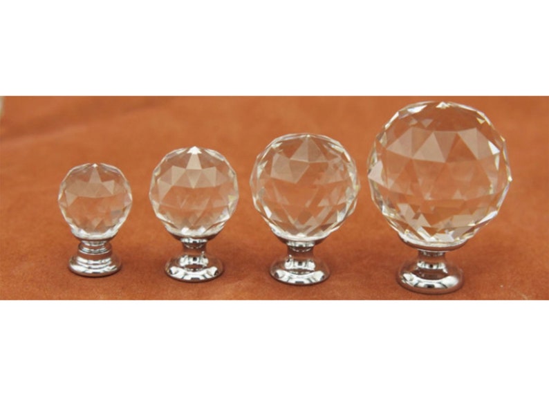 0.8 1 1.2 1.6 Clear Glass Crystal Ball Knobs Wardrobe Cabinet Door Drawer Knobs Dresser Knobs Pulls Hardware D004 image 3