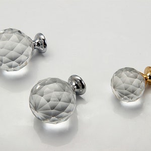 0.8 1 1.2 1.6 Clear Glass Crystal Ball Knobs Wardrobe Cabinet Door Drawer Knobs Dresser Knobs Pulls Hardware D004 image 4