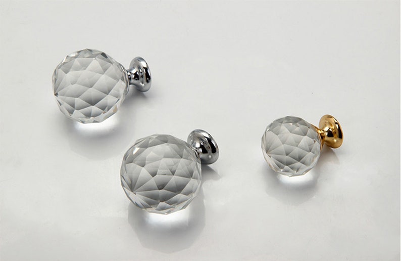 0.8 1 1.2 1.6 Clear Glass Crystal Ball Knobs Wardrobe Cabinet Door Drawer Knobs Dresser Knobs Pulls Hardware D004 image 4