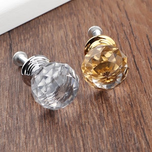 0.8 1 1.2 1.6 Clear Glass Crystal Ball Knobs Wardrobe Cabinet Door Drawer Knobs Dresser Knobs Pulls Hardware D004 image 8