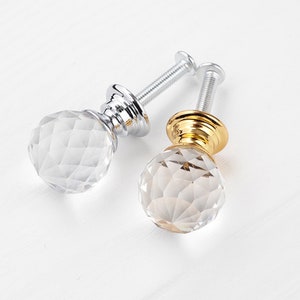 0.8 1 1.2 1.6 Clear Glass Crystal Ball Knobs Wardrobe Cabinet Door Drawer Knobs Dresser Knobs Pulls Hardware D004 image 6