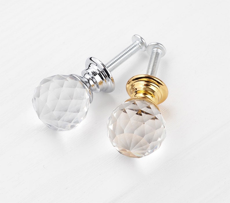 0.8 1 1.2 1.6 Clear Glass Crystal Ball Knobs Wardrobe Cabinet Door Drawer Knobs Dresser Knobs Pulls Hardware D004 image 6