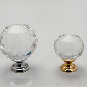 0.8 1 1.2 1.6 Clear Glass Crystal Ball Knobs Wardrobe Cabinet Door Drawer Knobs Dresser Knobs Pulls Hardware D004 image 7