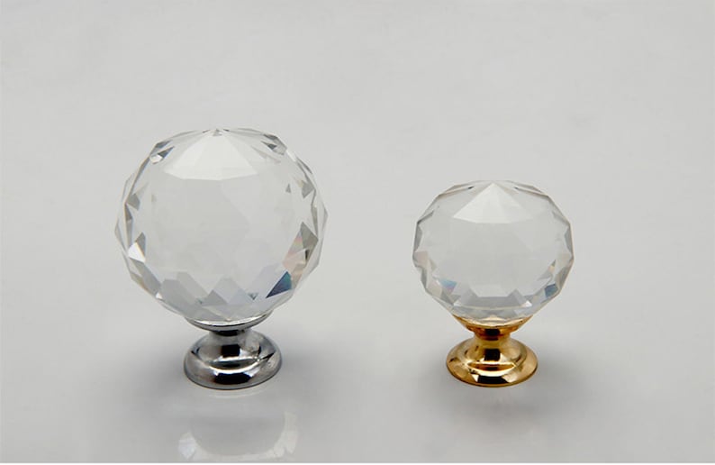0.8 1 1.2 1.6 Clear Glass Crystal Ball Knobs Wardrobe Cabinet Door Drawer Knobs Dresser Knobs Pulls Hardware D004 image 7