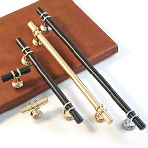 Puxadores de armário dourados e pretos de 3,75" 5" 6,3" 7,56" 10" 12,6" Puxadores de gaveta de cozinha modernos Puxadores de puxador de cômoda Ikea m130