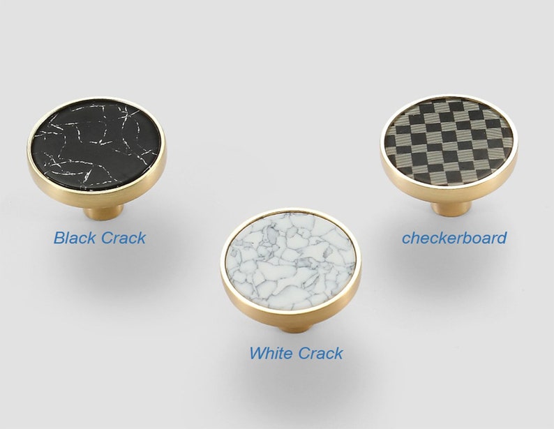 Round Cone Clover Marble Stone Kitchen Cupboard Drawer Knobs Etsy