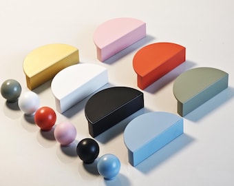 2,9" 4" kleurrijke halfronde kastdeuren knoppen trekt moderne keukenlades trekt kinderkamerkast trekt kasthardware F977