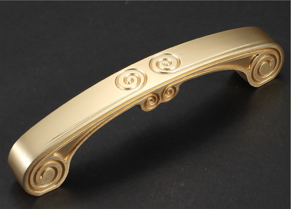 5 6.3 7.56 Long Brushed Gold Pulls Etsy