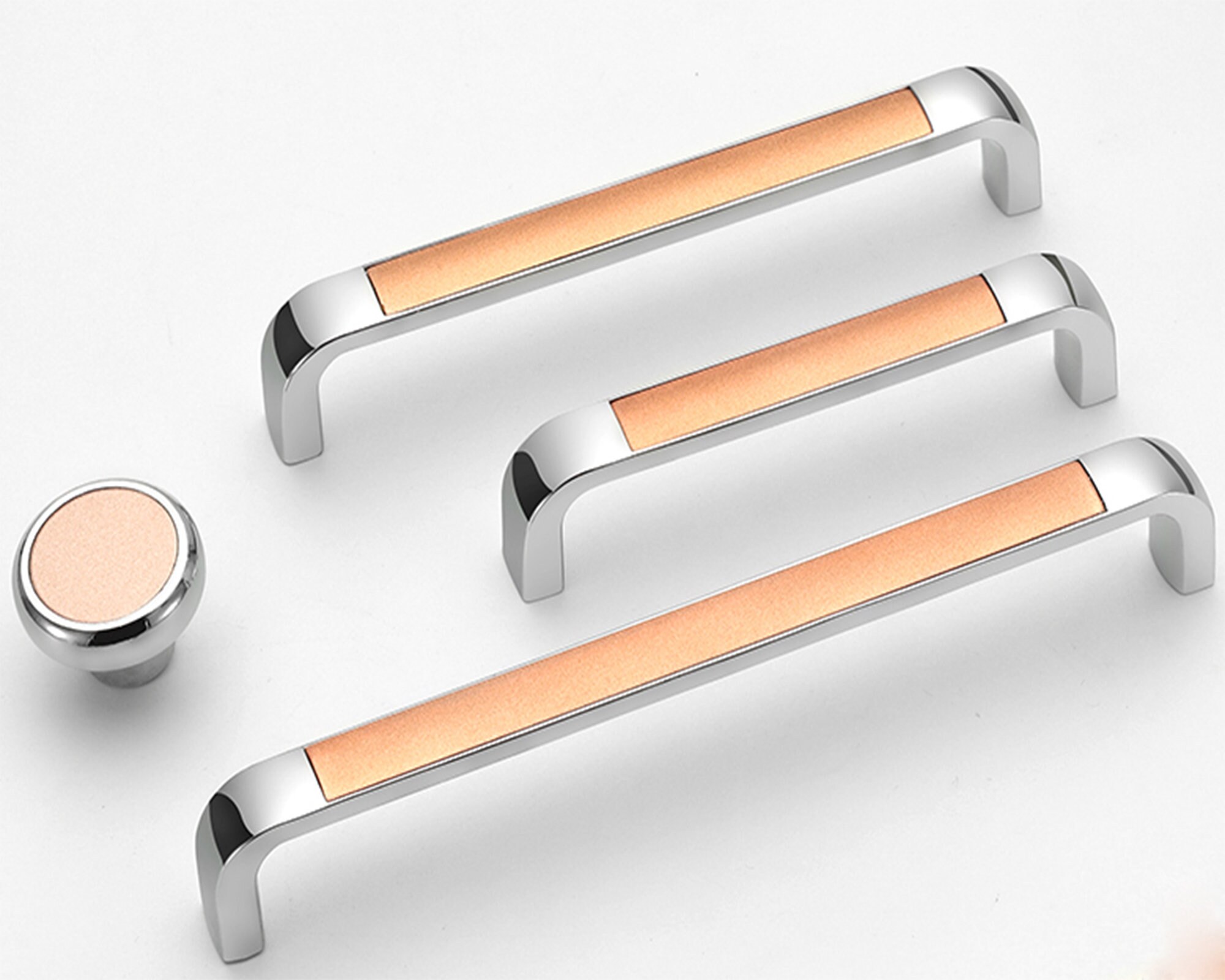 3.8 5 6.3 Black Sliver Pink Handles Etsy