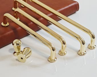 Gepolijst gouden kastknop of knop - moderne hardware van zinklegering