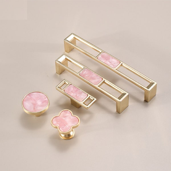 3.75" 5" Luxury Cabinet Wardrobe Door Handle Pink Drawer Knobs Pulls Modern Simple Children's Kids Room Creative Handle Hardware M680