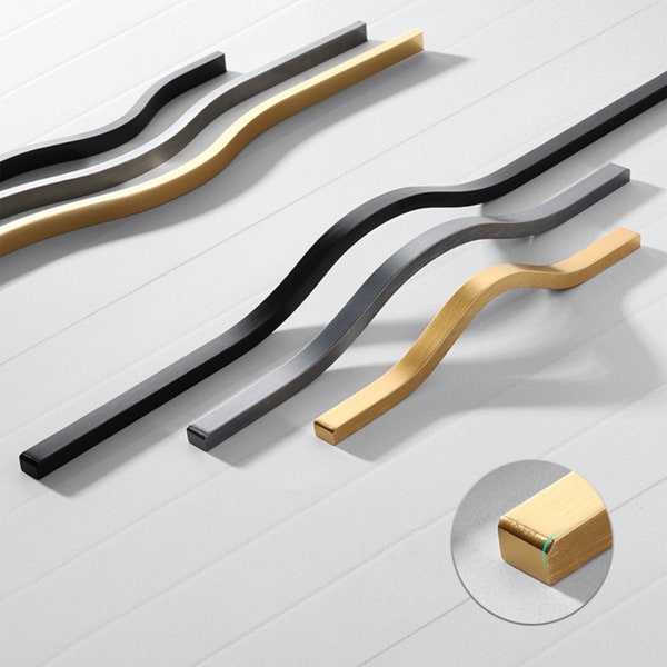 31.5" 39.4" Extra Long Aluminum Wardrobe Cabinet Pulls Handles Modern Cupboard Drawer Pulls Handles Gold Black Gray Cabinet Hardware M507