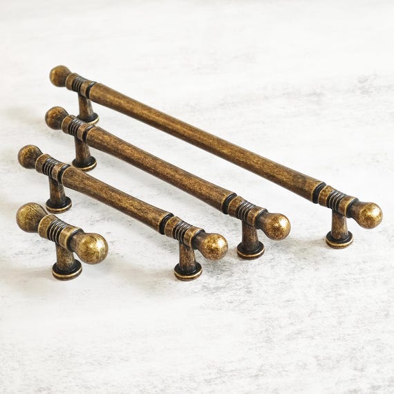 8 Pcs Black Vintage Cabinet Knobs, Oil Rubbed Bronze Drawer