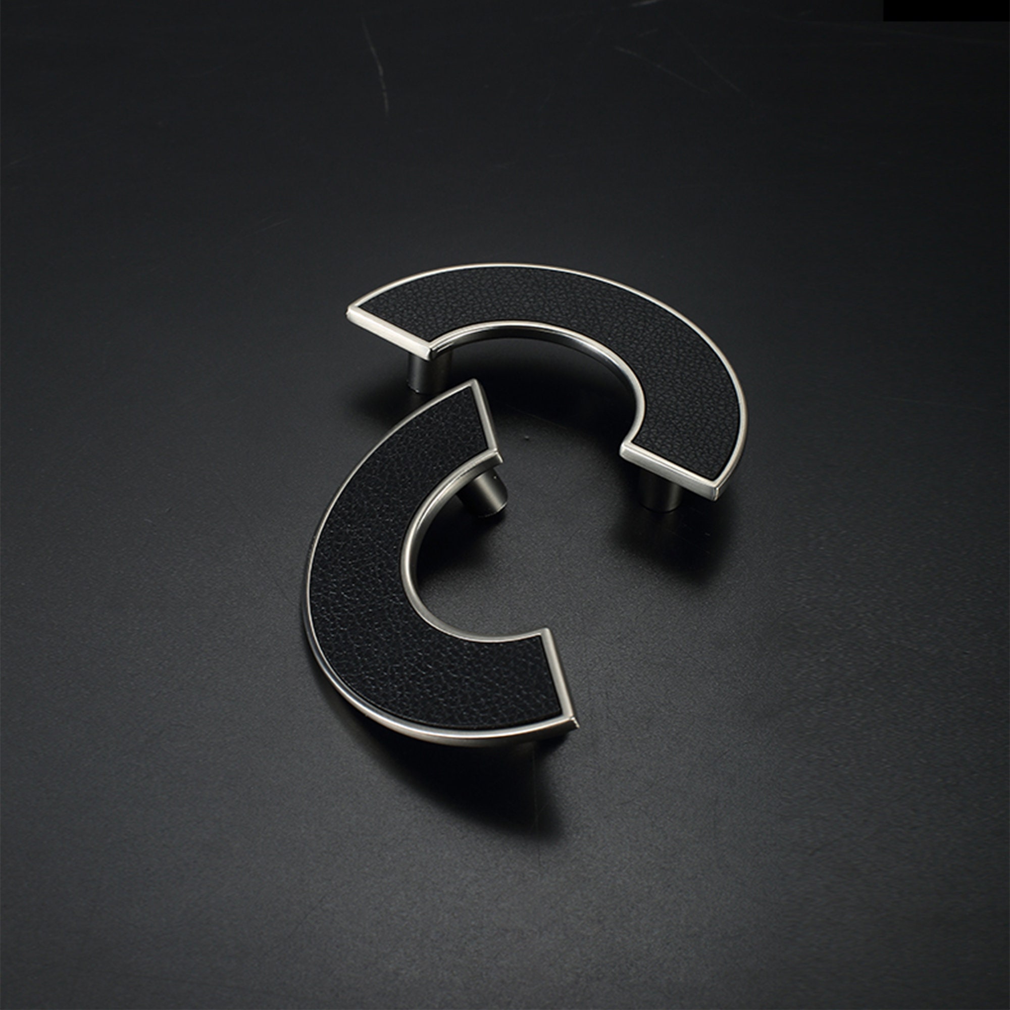 2.5 3.75 Black Leather Pulls Handles Etsy