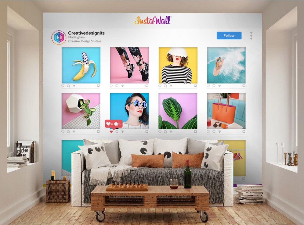 Design Your Own Wallpaper, Business Wall Mural, Custom Decal Mural