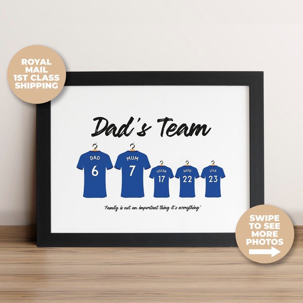 Birmingham City Custom Football Print | Personalised Birmingham City FC Football Shirt Print | Championship | Birthday | Fathers Day 23/24