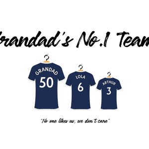 Personalised Millwall FC Football Shirt Print, Soccer Team Family Poster Wall Art immagine 10