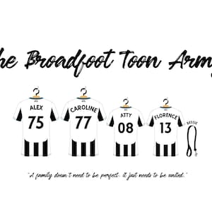 Personalised Newcastle United Football Family Shirt Print, Dream Team Wall Art, Fathers Day First Grandad Gift image 7