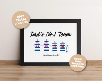 Personalised QPR Football Shirt Print, Queens Park Rangers Family Print, Father's Day Gift