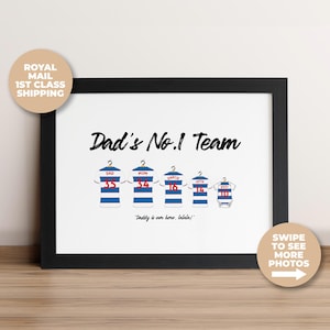 Personalised QPR Football Shirt Print, Best Gift for Dad, Queens Park Rangers Print, Fathers Day Gift, Football Gifts, Dads Birthday