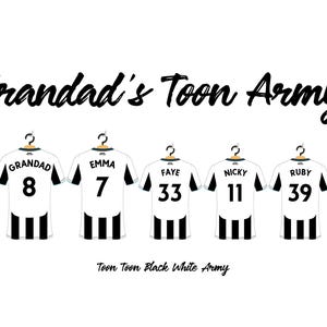 Personalised Newcastle United Football Family Shirt Print, Dream Team Wall Art, Fathers Day First Grandad Gift image 10