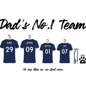 Personalised Millwall FC Football Shirt Print, Soccer Team Family Poster Wall Art immagine 11