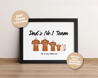 Personalised Bradford City Family Print, Dad Grandad Gift, Custom Football Print (Digital Download)