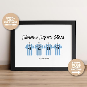 Personalised Coventry City Football Shirt Print, Best Gift for Dad, Coventry City Print, Fathers Day Gift, Football Gifts, Dads Birthday