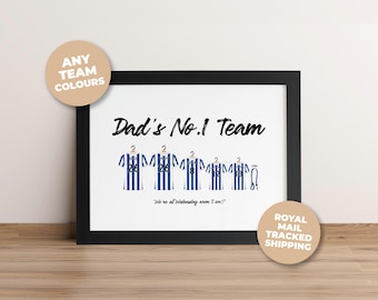 Personalised Sheffield Wednesday Football Shirt Print, Family Team SWFC Gift