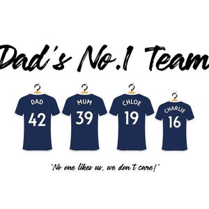 Personalised Millwall FC Football Shirt Print, Soccer Team Family Poster Wall Art immagine 7