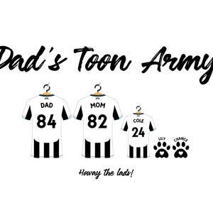 Personalised Newcastle United Football Family Shirt Print, Dream Team Wall Art, Fathers Day First Grandad Gift image 11