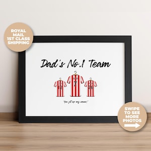 Personalised Sheffield United FC Football Shirt Print, Best Gift for Grandad, Sheffield United, Fathers Day, Football Gift, Grandad Birthday