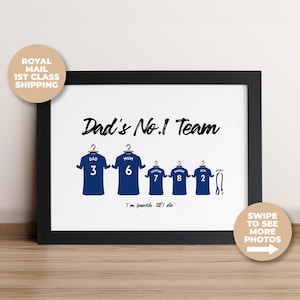 Personalised Ipswich Town Football Shirt Print, Best Gift for Grandad, Ipswich Town Print, Fathers Day, Football Gifts, Grandads Birthday