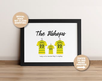 Custom Football Print | Personalised Norwich FC Football Shirt Print | Canaries | Family Print | Football Print | Fathers Day | Norwich FC