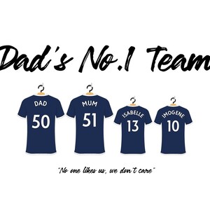 Personalised Millwall FC Football Shirt Print, Soccer Team Family Poster Wall Art immagine 9