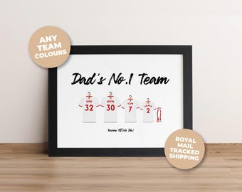 Personalised Hull KR Family Print, Dad Grandad Gift, Kingston Rovers Rugby Wall Art