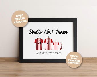 Personalised Southampton FC Family Print, Dad Grandad Gift, Custom Football Poster