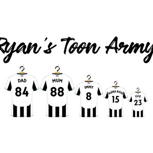 Personalised Newcastle United Football Family Shirt Print, Dream Team Wall Art, Fathers Day First Grandad Gift image 9
