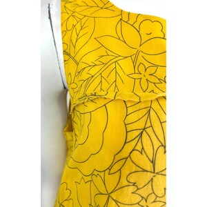 Vestido Anthropologie de HD Paris para mujer, talla M, amarillo, floral, de algodón, corte A, sin mangas imagen 5