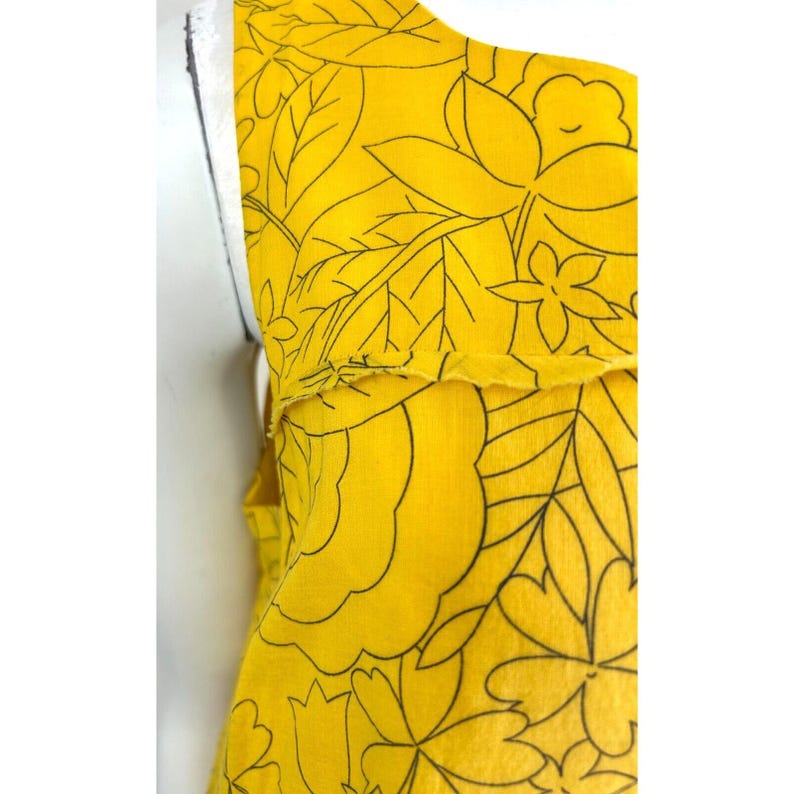 Vestido Anthropologie de HD Paris para mujer, talla M, amarillo, floral, de algodón, corte A, sin mangas imagen 5