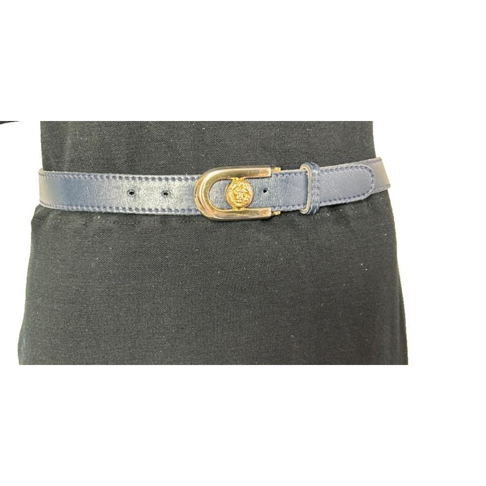 80s Anne Klein Calderon Leather Belt Size Medium Lion Head  display picture 1