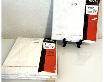 1960 Jockey V-Neck T-Shirt Men's Medium 38-40 No Show Neckline USA Vintage NOS