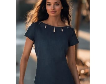 Tocca Wool Blend Sheath Dress, Cap Sleeve - Size 4