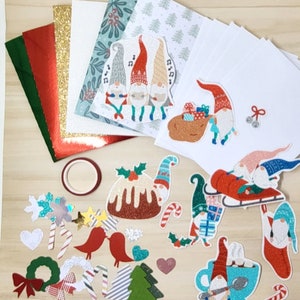 Christmas card kits seven themes available baking gnomes