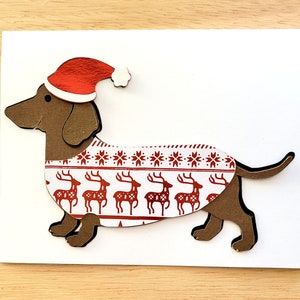 Carte de Noël teckel