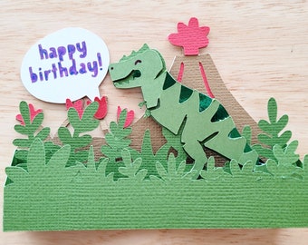 3D dinosaur Birthday card