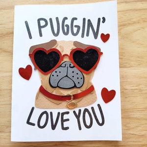 Je t’aime puggin'! carte